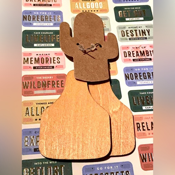 Feathered Cow Skull Dangle Earrings - Picture 3 of 3